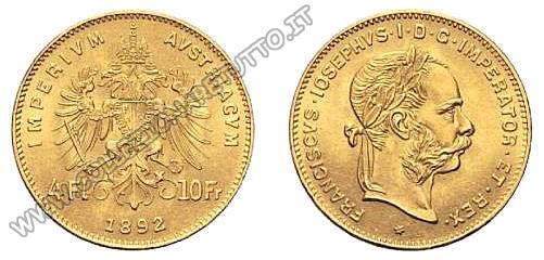 Austria - 4 Fiorini o 10 Franchi oro 189